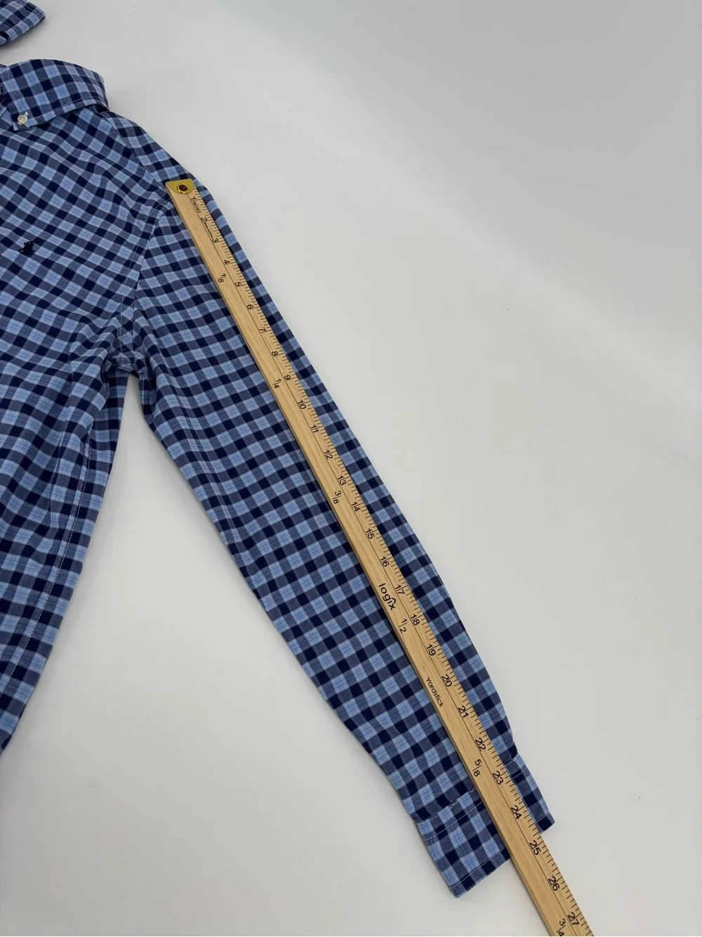 Polo Ralph Lauren Performance Boys XL 18-20 Button Down Shirt Blue Plaid Gingham